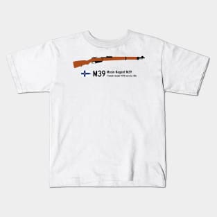 Finnish M39 Mosin Nagant M39 Historical Finnish model 1939 service rifle black Kids T-Shirt